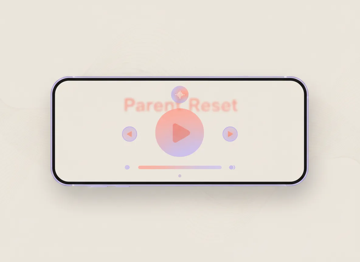 Meditation tracks for parents interface mockup